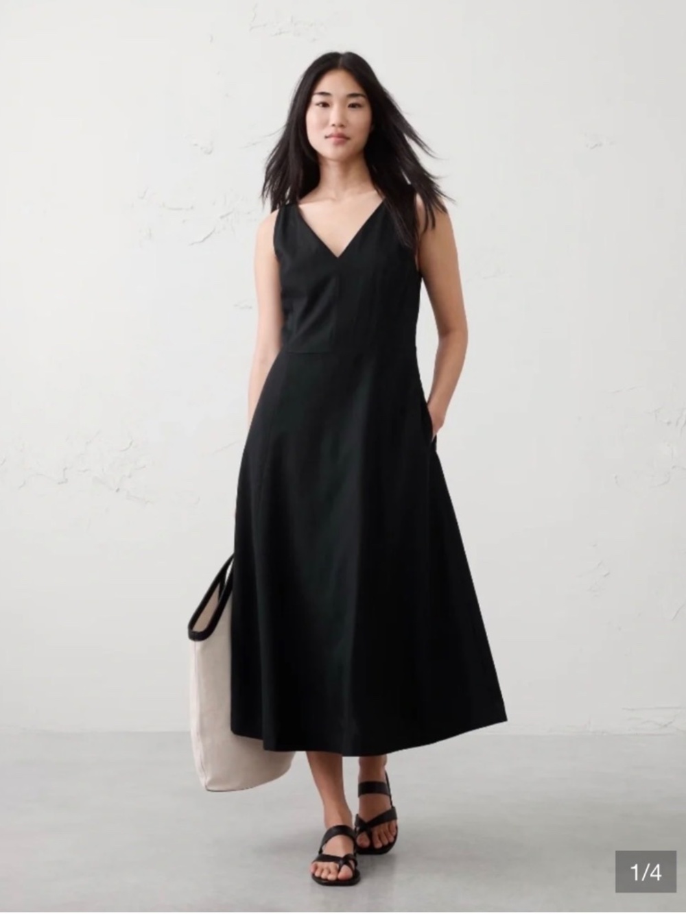Banana Republic Factory Linen Blend Drapey Dress
